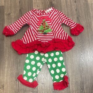 Rare Editions Red and White Striped Christmas Tree Dress